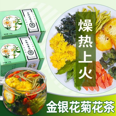 金銀花菊花加班熬夜上火蒲公英組合茶