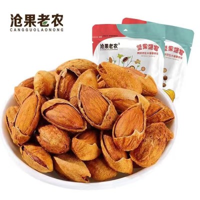 巴旦木500g/袋手剝堅果干果炒貨零食杏仁奶香年貨產品 巴達木批發
