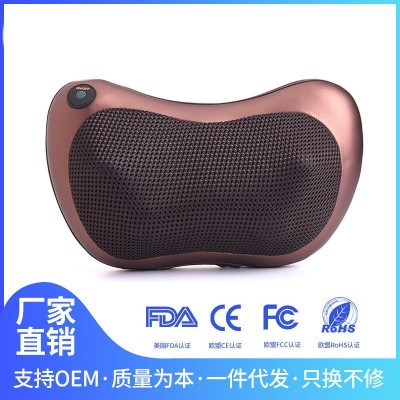 家用車載按摩枕頭電動加熱 腰背按摩器頸椎頸部腰部肩部靠墊